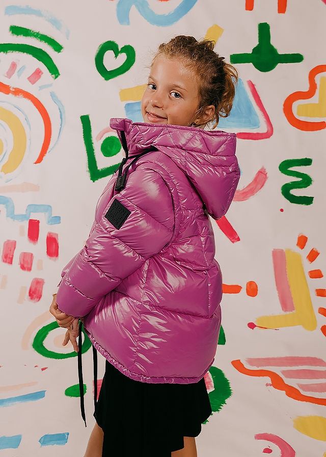 Куртка, двостороння, з капюшоном, тепла (відстібаються рукава), Фуксія, Montereggi Італія, 26OZ