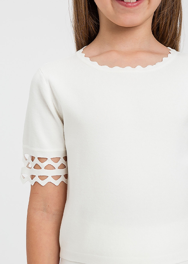 Комплект, Футболка + спідниця, Кремовий, TWINSET Італія, 26VL