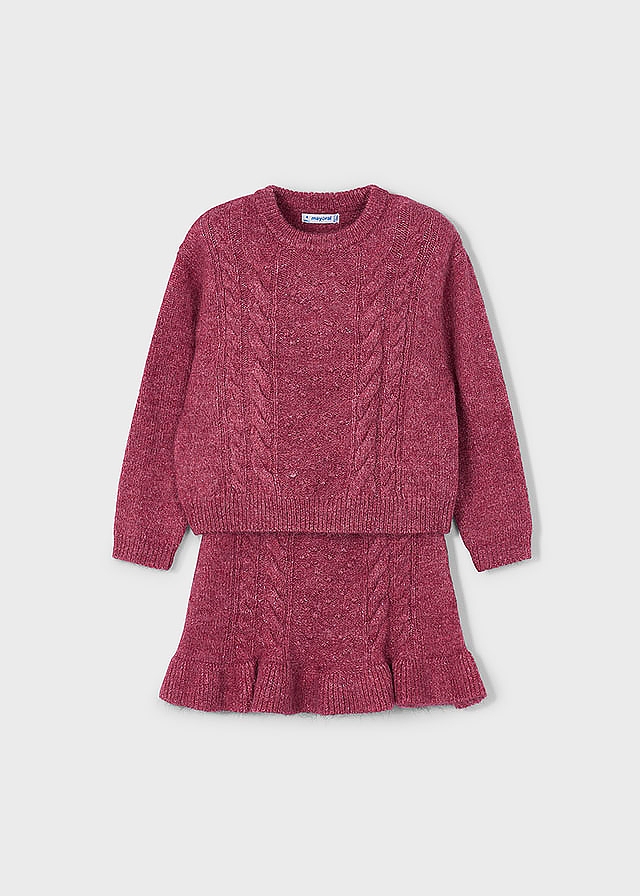 Комплект, Светр + спідниця, Бордовий, Mayoral Іспанія, 26OZ Комплект, Светр + спідниця, Бордовий, Mayoral Іспанія, 26OZ