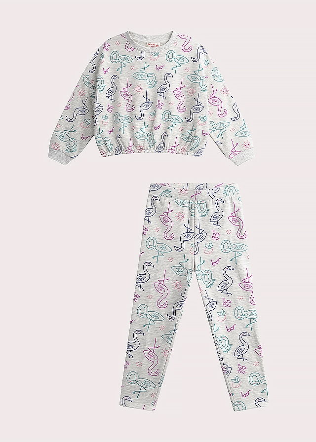 Піжама, Джемпер + штани (легке утеплення), Сірий, Du pareil au meme Франція, 25VL