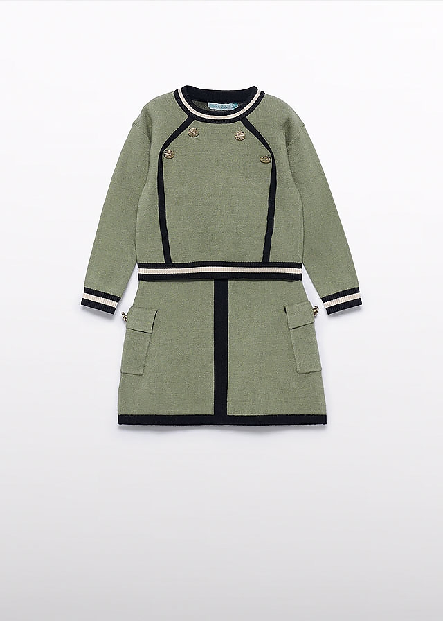 Комплект, Пуловер + спідниця, Зелений, AbelLula Іспанія, 26OZ