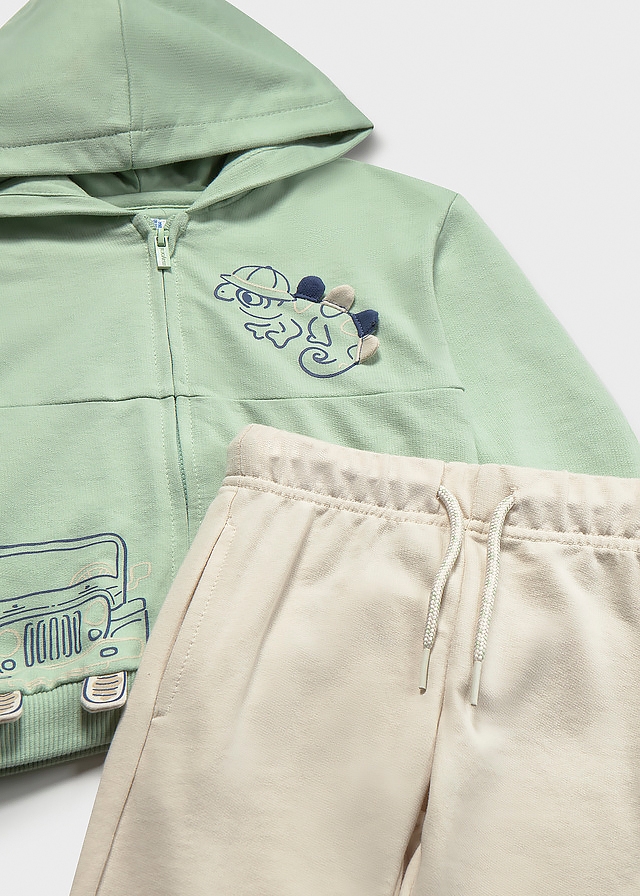 Комплект, Кофта + футболка + бежеві штани, М'ятний, Mayoral Іспанія, 26VL