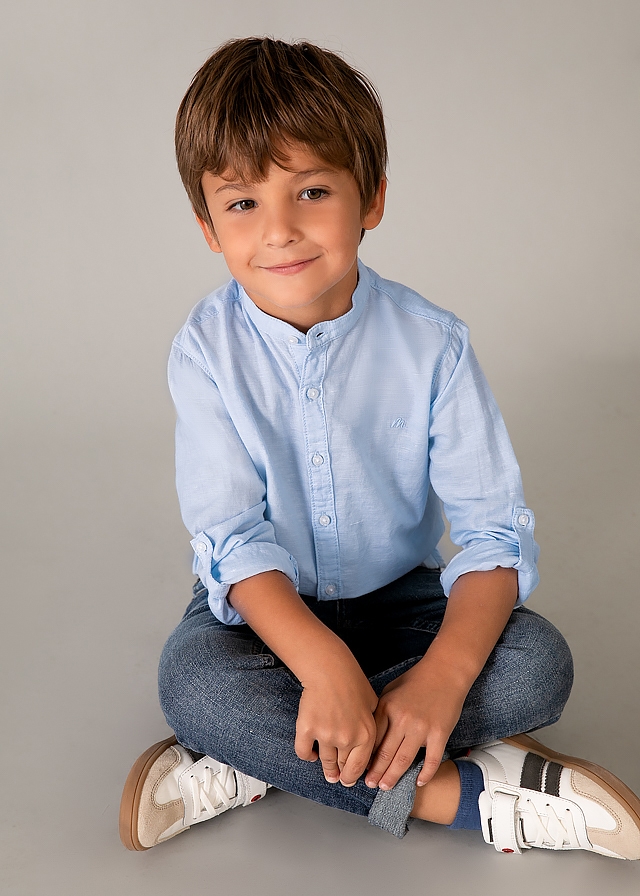 Сорочка, довгий рукав, Блакитний, Mayoral Іспанія, 26VL