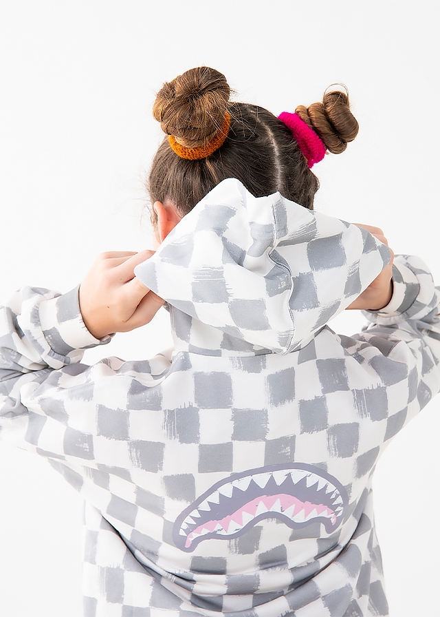 Кофта, з капюшоном, в клітину, Сірий, SPRAYGROUND США, 26VL Кофта, з капюшоном, в клітину, Сірий, SPRAYGROUND США, 26VL