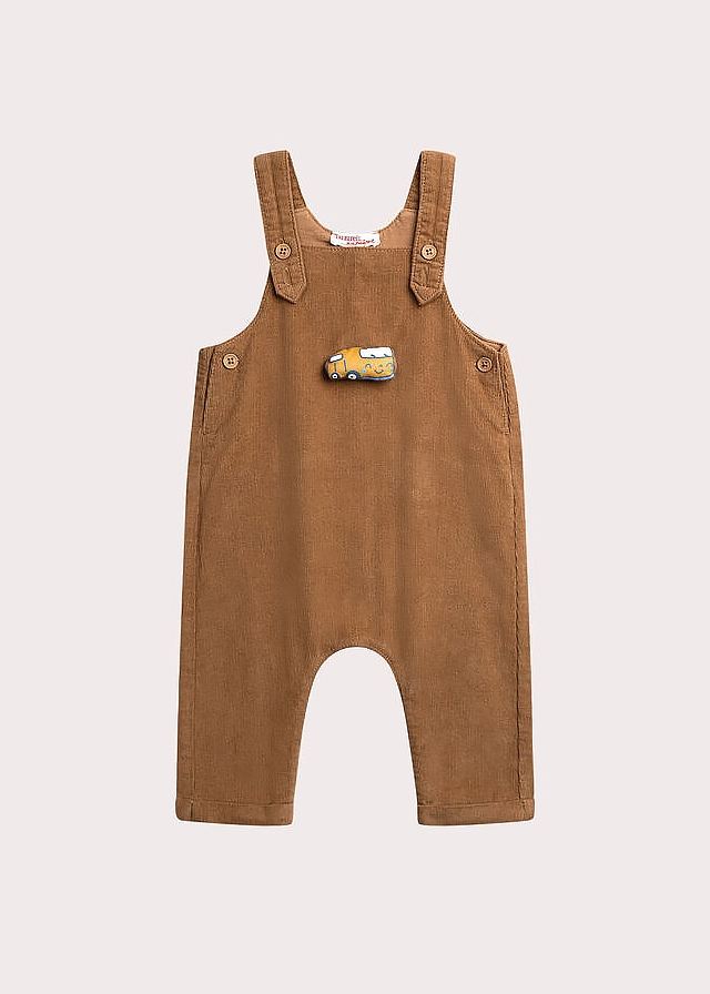 Штани, Напівкомбінезон вельветовий (бавовняня підкладкв), Коричневий, Du pareil au meme Франція, 26OZ