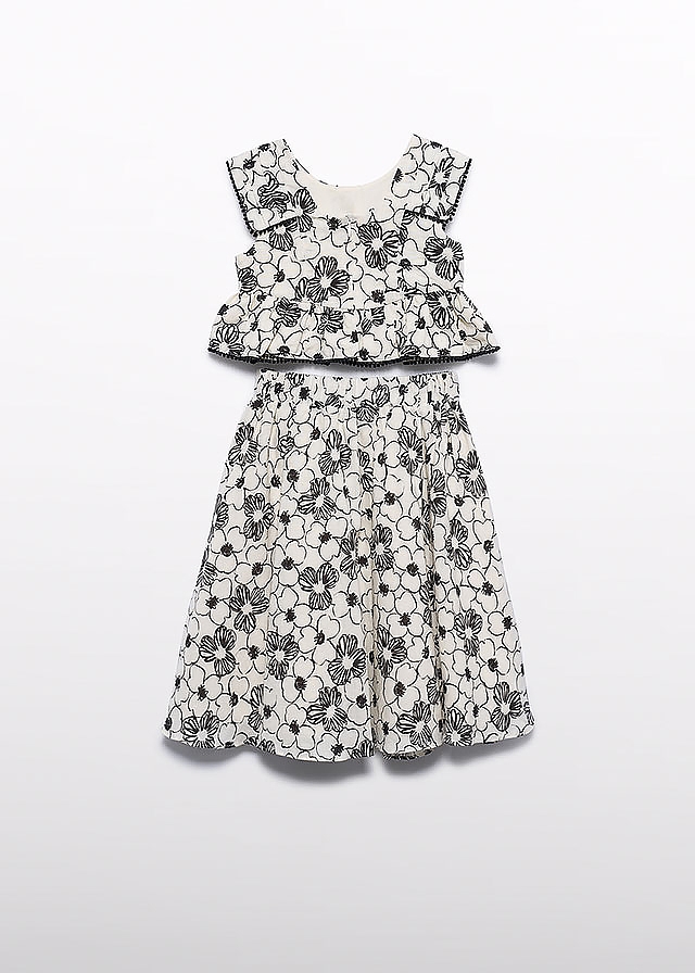 Комплект, Блуза + спідниця, Кремовий, AbelLula Іспанія, 26VL