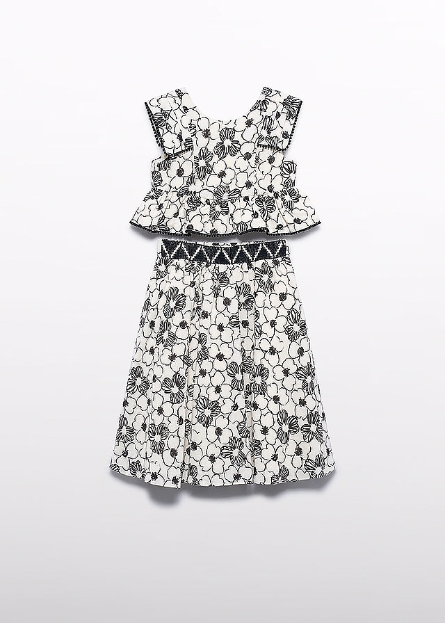 Комплект, Блуза + спідниця, Кремовий, AbelLula Іспанія, 26VL