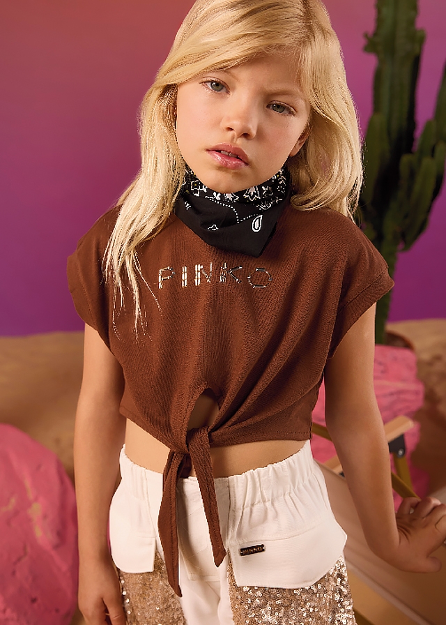 Футболка, Топ, Коричневий, PINKO UP Італія, 25VL