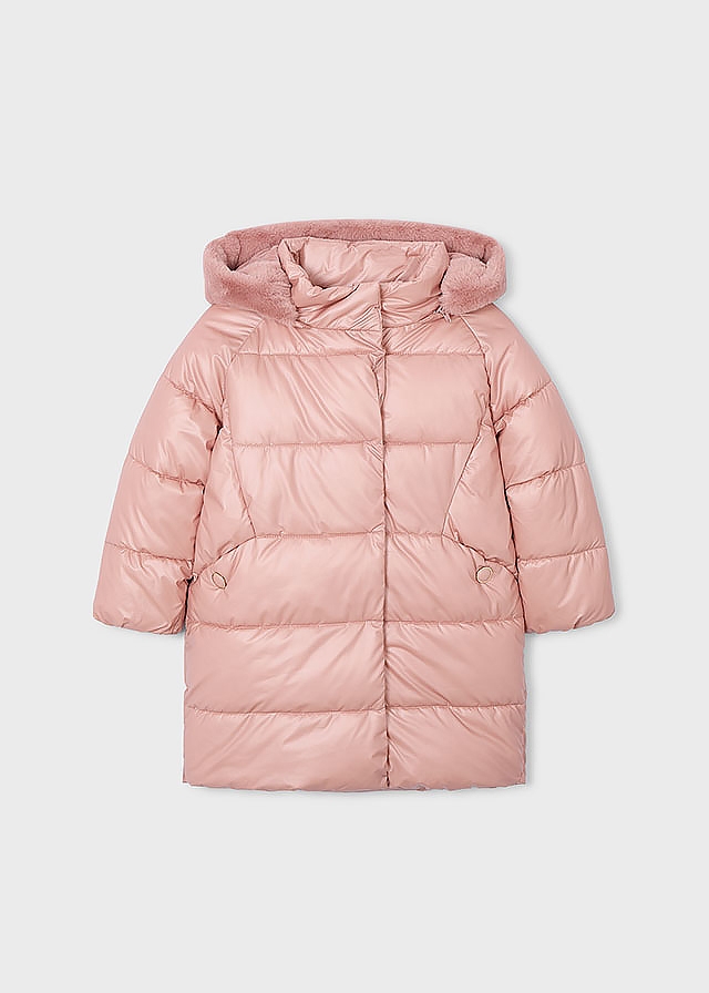 Куртка, з капюшоном (плюшева підкладка), Рожевий, Mayoral Іспанія, 26OZ
