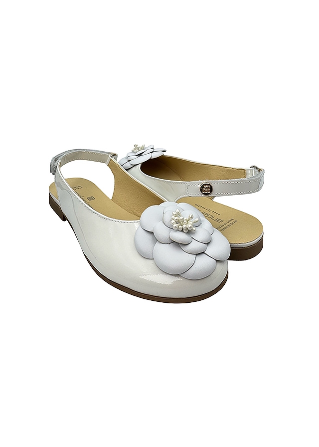 Сандалі, лакові,  (закритий носок), Білий, ANDANINES Іспанія, 26VL