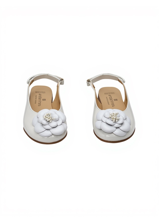 Сандалі, лакові,  (закритий носок), Білий, ANDANINES Іспанія, 26VL