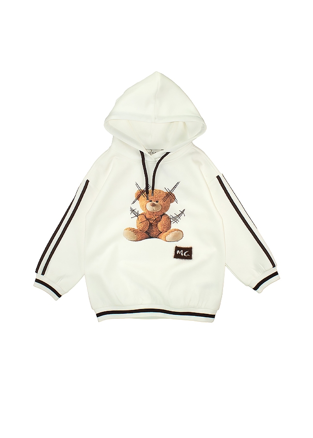 Пуловер, з капюшоном, Кремовий, Manila Grace Італія, 26OZ