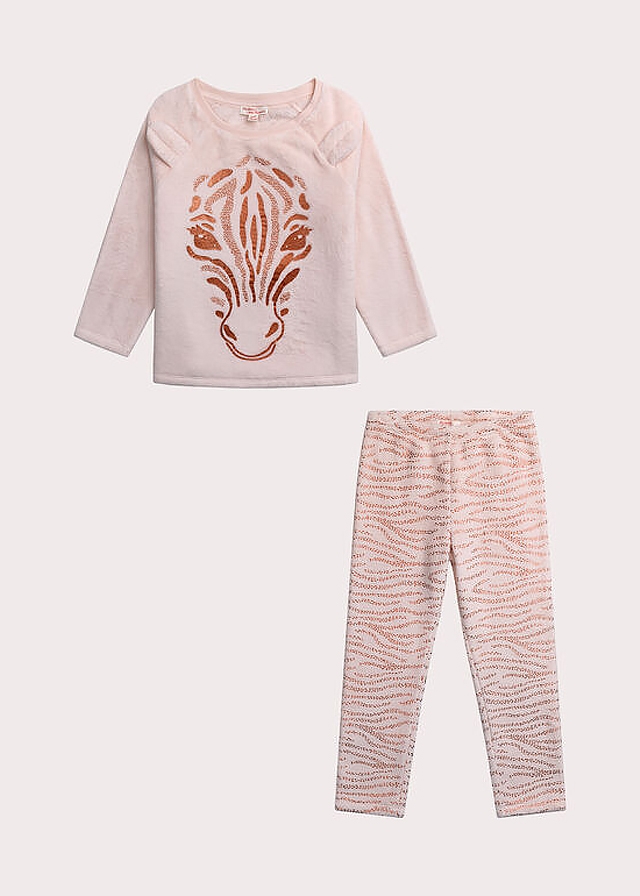 Піжама, тепла. Пуловер + штани, Рожевий, Du pareil au meme Франція, 26OZ