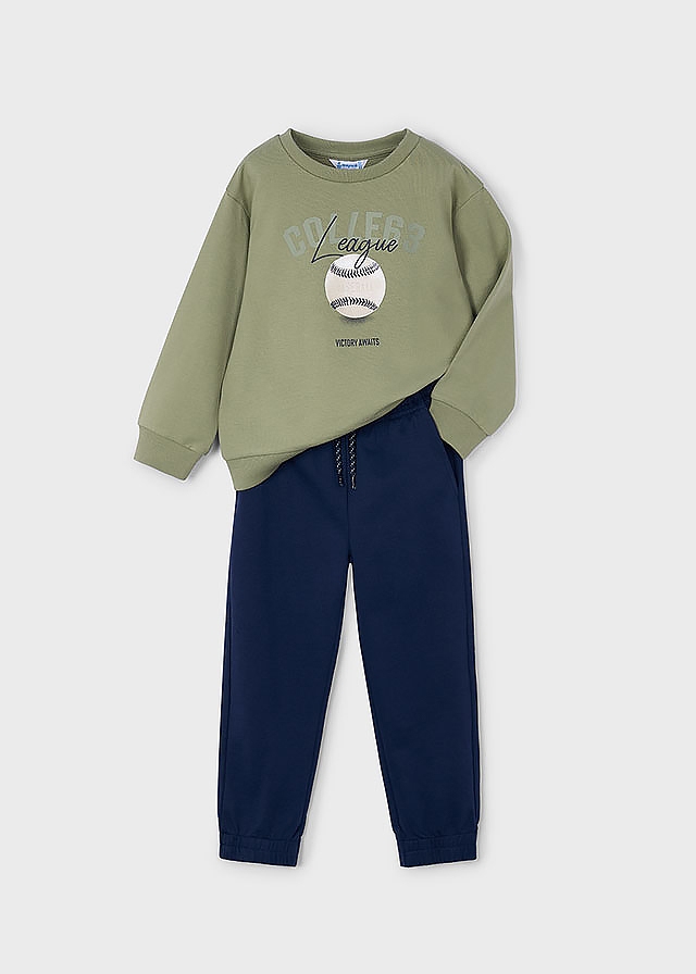 Комплект, Пуловер + сині штани, Зелений, Mayoral Іспанія, 26OZ