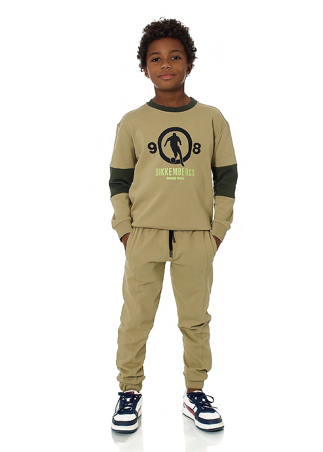 Пуловер, легке утеплення Оливковий, Зелений, Bikkembergs Італія, 26OZ