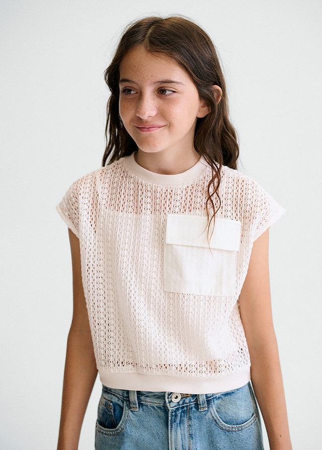 Футболка, + топ, Кремовий, Mayoral Іспанія, 26VL