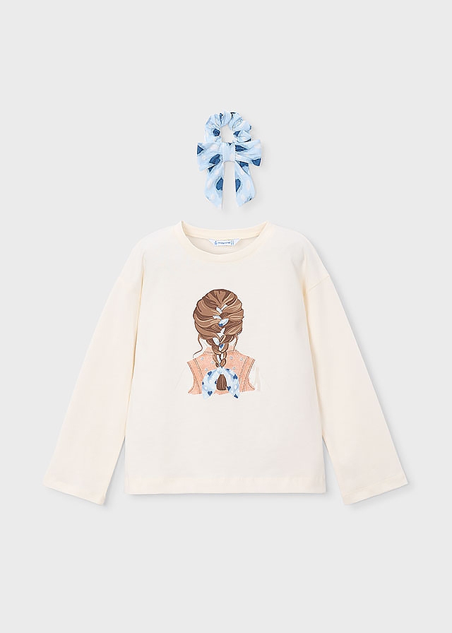 Джемпер, + прикраса для волосся, Кремовий, Mayoral Іспанія, 26VL