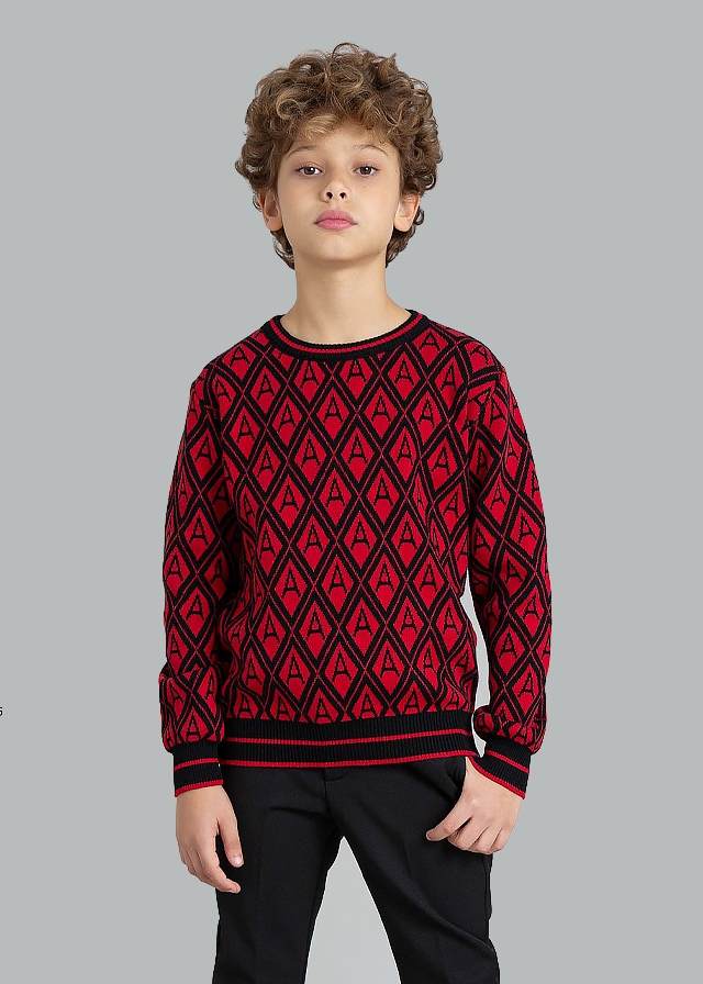 Светр, Чорні літери, Червоний, Daniele Alessandrini Італія, 25OZ