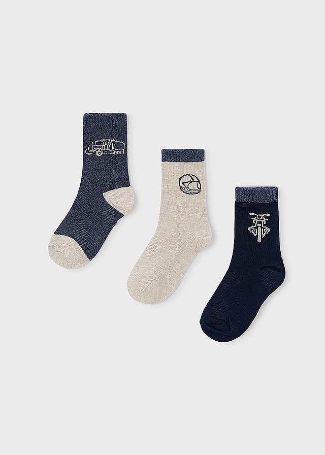 Шкарпетки, 3 пари  Сірий,, Темно-синій, Mayoral Іспанія, 26OZ