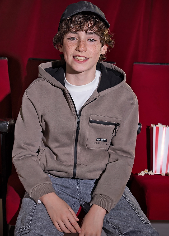 Кофта, з капюшоном, утеплена, Сірий, Mayoral Іспанія, 26OZ