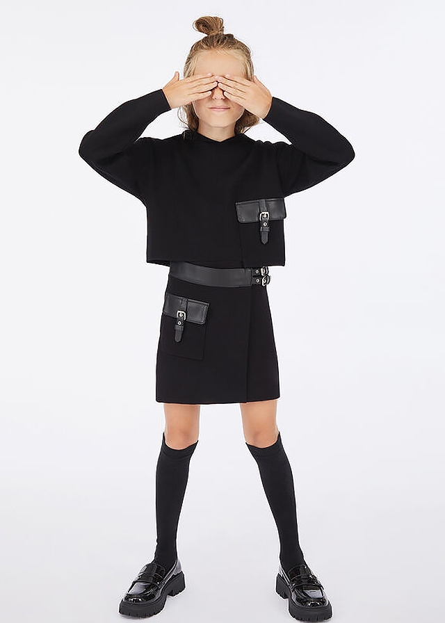 Пуловер, з капюшоном, Чорний, LIU JO Італія, 26OZ Пуловер, з капюшоном, Чорний, LIU JO Італія, 26OZ