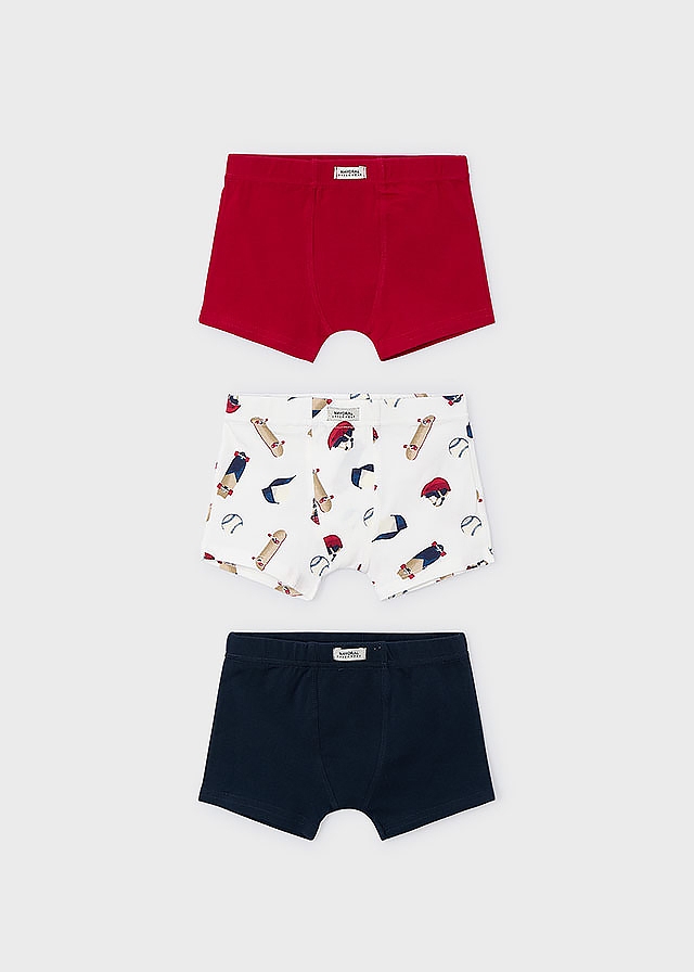 Білизна, Труси 3 шт Білий, Темно-синій,, Червоний, Mayoral Іспанія, 26OZ