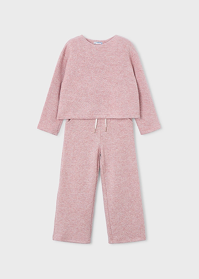 Комплект, Пуловер + штани, з люрексом, Рожевий, Mayoral Іспанія, 26OZ