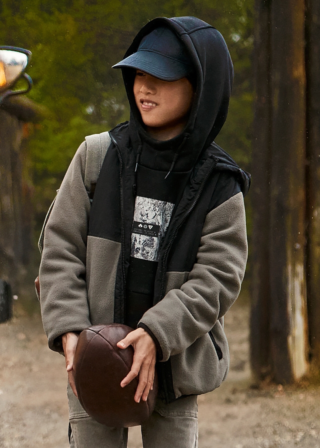 Куртка, з капюшоном, двостороння, Чорний, Mayoral Іспанія, 26OZ