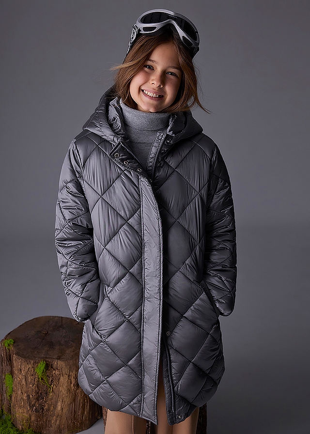 Куртка, з капюшоном (плюшева підкладка), Темно-сірий, Mayoral Іспанія, 26OZ