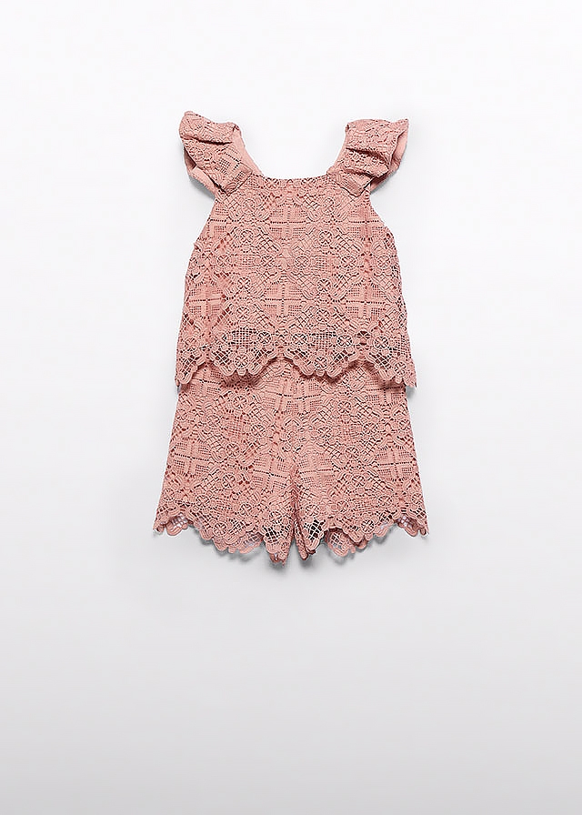 Комплект, Блуза + шорти, Персиковий, AbelLula Іспанія, 25VL