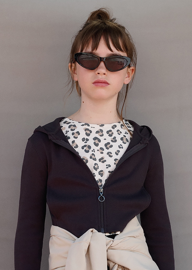 Кофта, з капюшоном, Темно-сірий, Mayoral Іспанія, 26VL