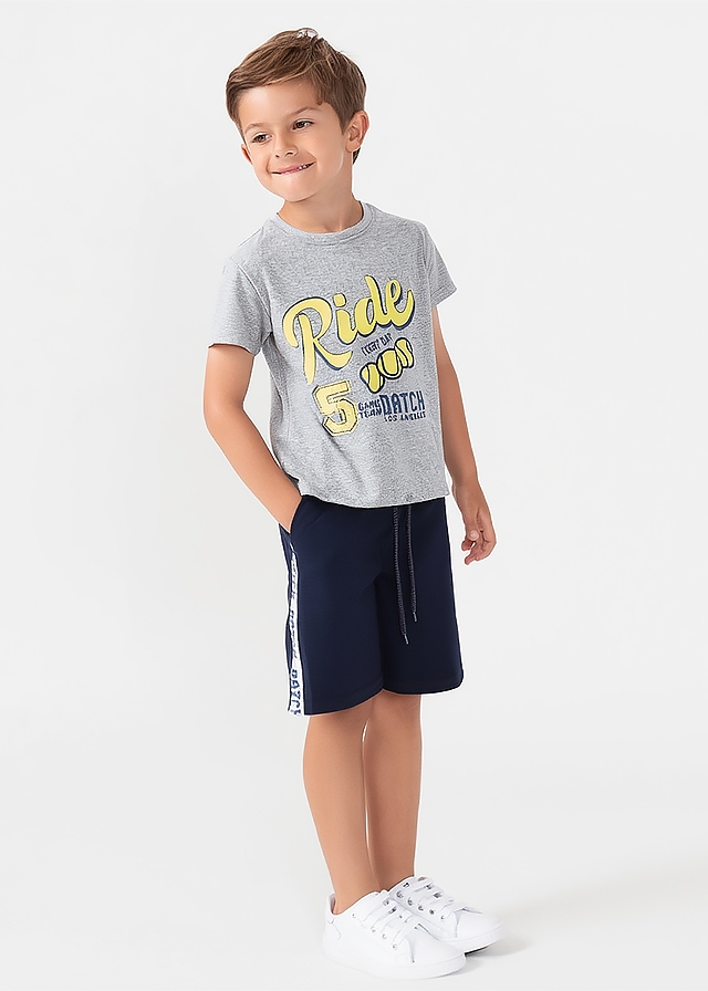 Комплект, футболка + сині шорти, Сірий, DATCH Італія, 26VL