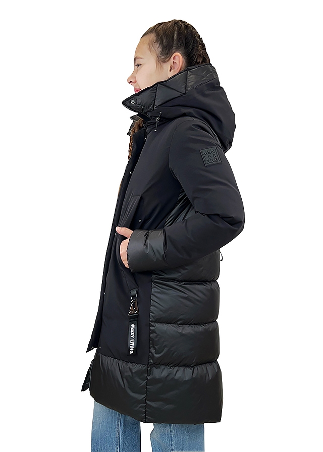 Пальто, з капюшоном, тепле, Чорний, Montereggi Італія, 26OZ