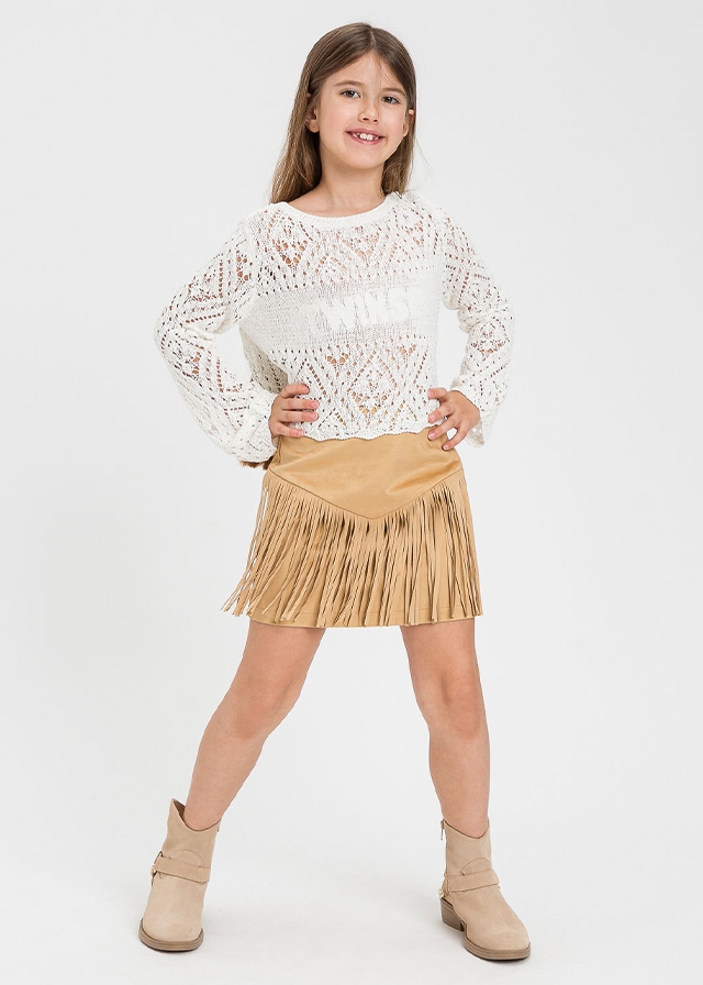 Светр, мереживний, укорочений, Кремовий, TWINSET Італія, 26VL