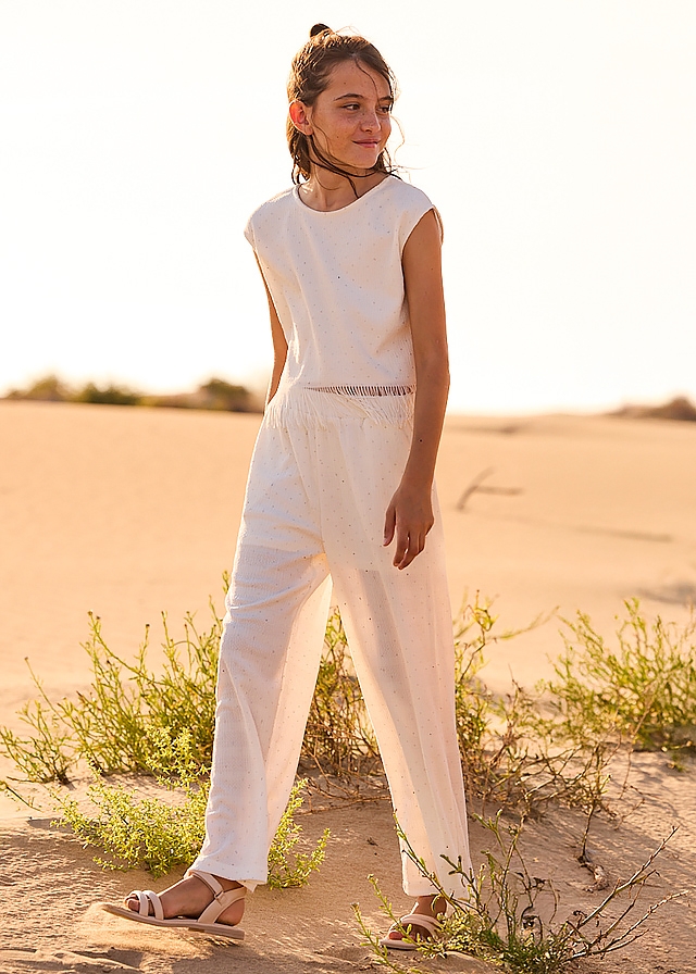 Комплект, Блуза + штани, Кремовий, Mayoral Іспанія, 26VL