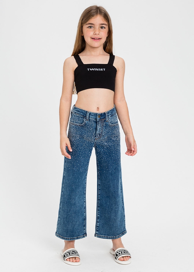 Футболка, Топ, Чорний, TWINSET Італія, 26VL