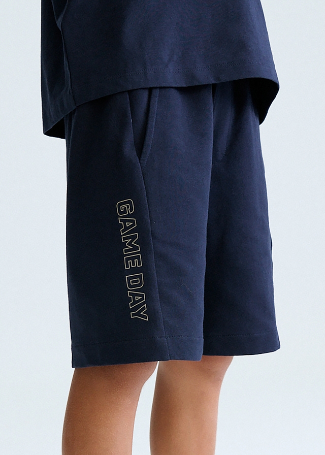 Комплект, Футболка + шорти, Темно-синій, Mayoral Іспанія, 26VL