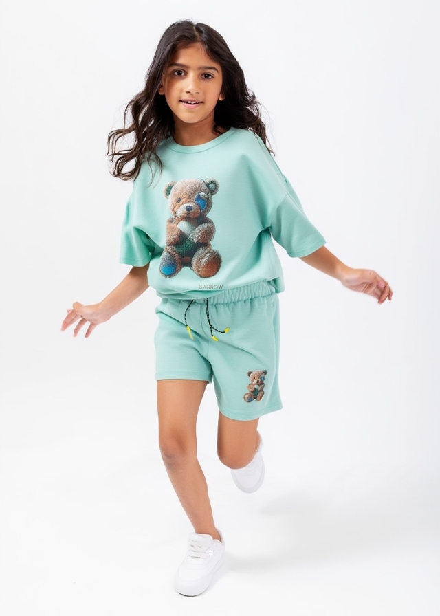 Комплект, Футболка + шорти, Зелений, BARROW Kids Італія, 26VL Комплект, Футболка + шорти, Зелений, BARROW Kids Італія, 26VL