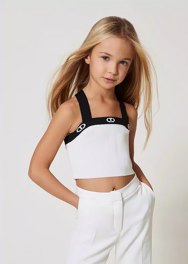 Футболка, Топ, Білий, TWINSET Італія, 25VL