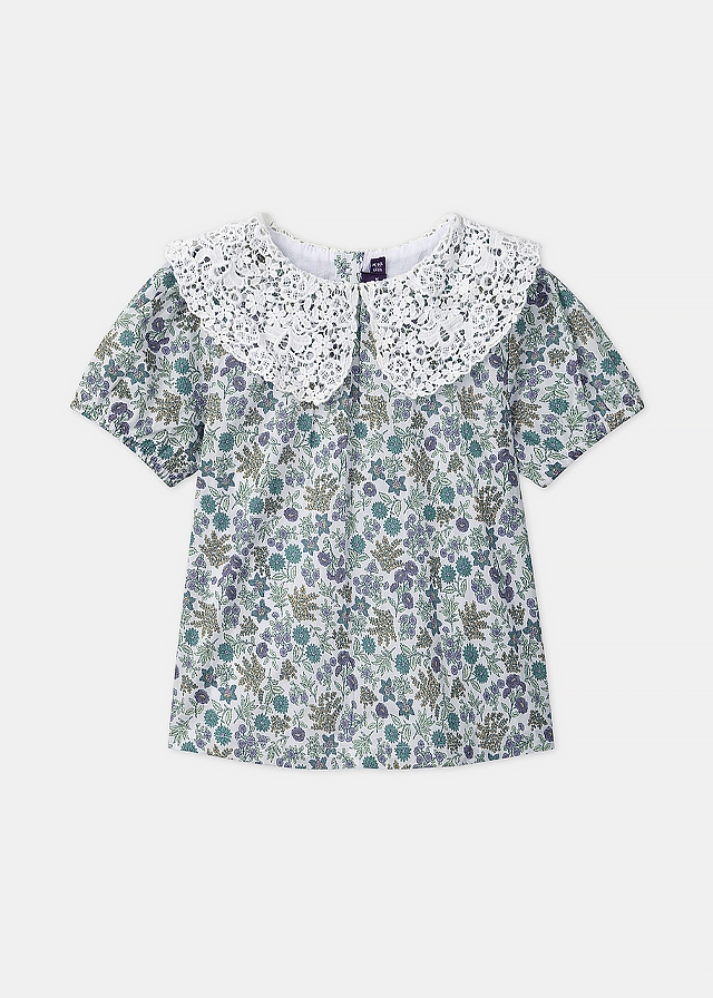 Футболка, Блуза (мереживний комір), М'ятний, Sergent Major Франція, 25VL