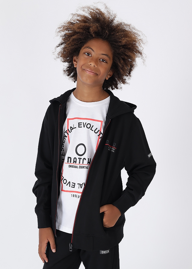 Кофта, з капюшоном, Чорний, DATCH Італія, 25VL