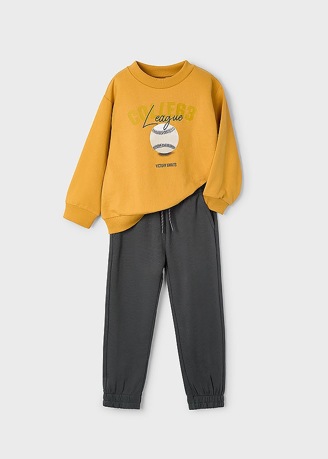 Комплект, Пуловер + сірі штани, Бурштиновий, Mayoral Іспанія, 26OZ