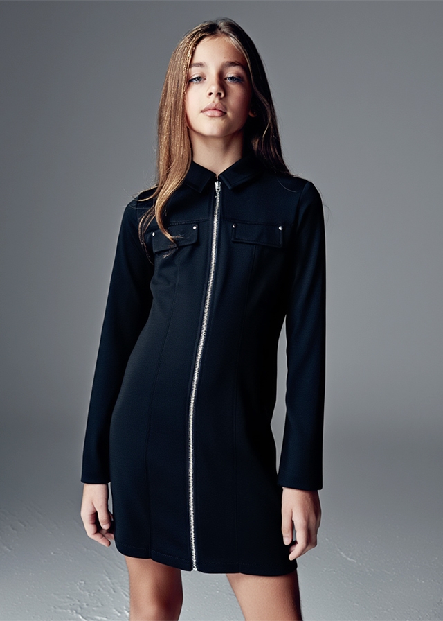 Сукня, довгий рукав, утеплена, Чорний, LIU JO Італія, 26OZ