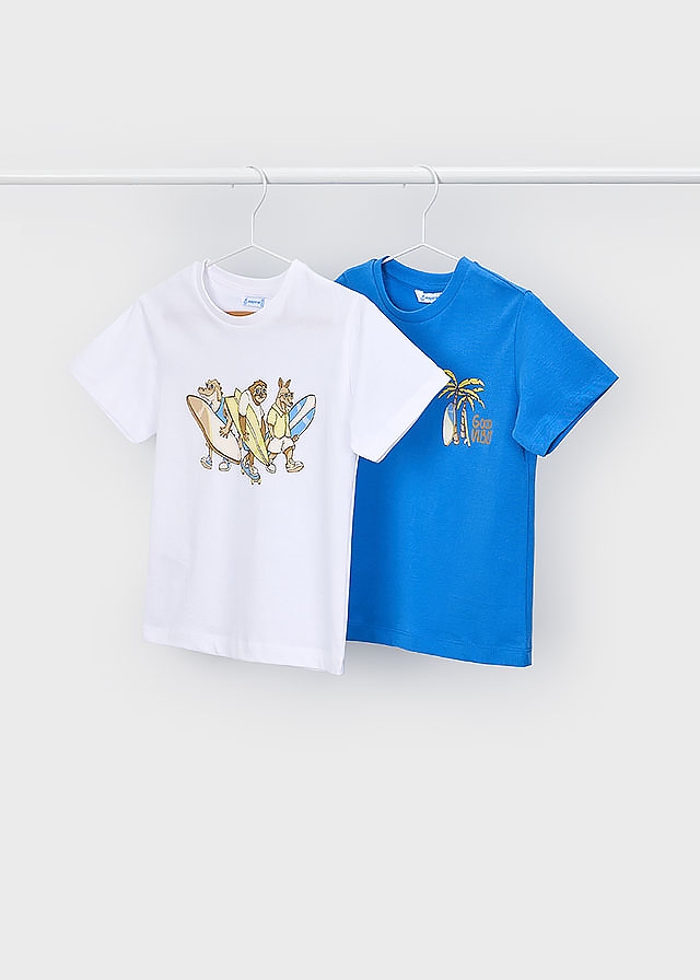 Футболка, 2 шт. Білий,, Синій, Mayoral Іспанія, 26VL