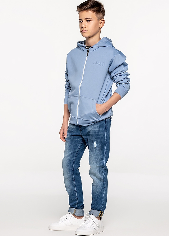 Кофта, з капюшоном, Блакитний, DATCH Італія, 26VL