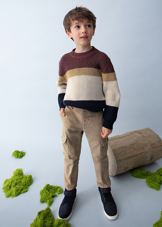 Светр, (бордова та синя вставки), Бежевий, Mayoral Іспанія, 26OZ