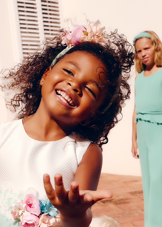 Обруч  для волосся  з квітами, Зелений, AbelLula Іспанія, 25VL