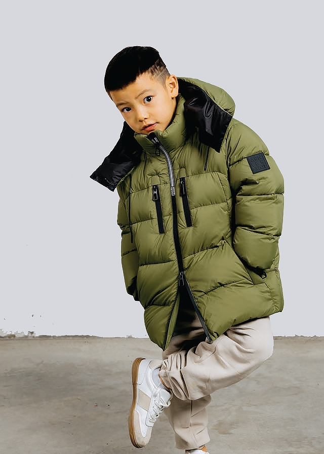 Куртка, з капюшоном, тепла, Зелений, Montereggi Італія, 26OZ