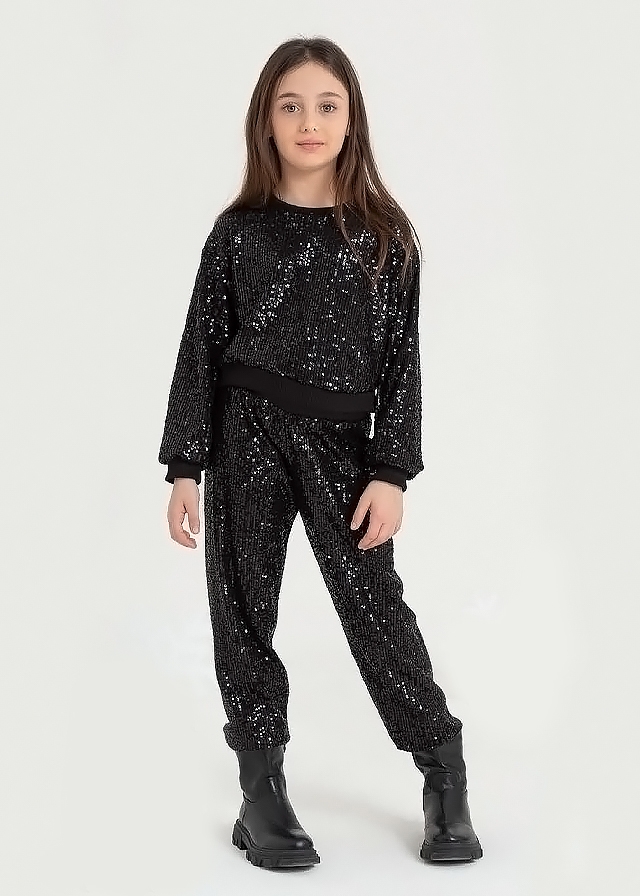 Штани, в паєтках, Чорний, VICOLO Італія, 25OZ