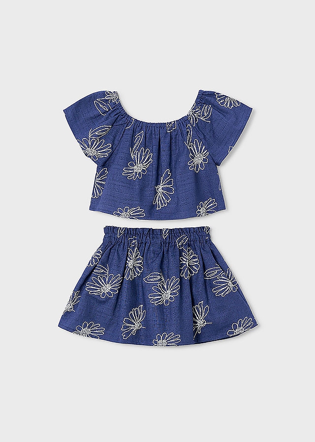 Комплект, Блуза + спідниця, Темно-синій, Mayoral Іспанія, 26VL